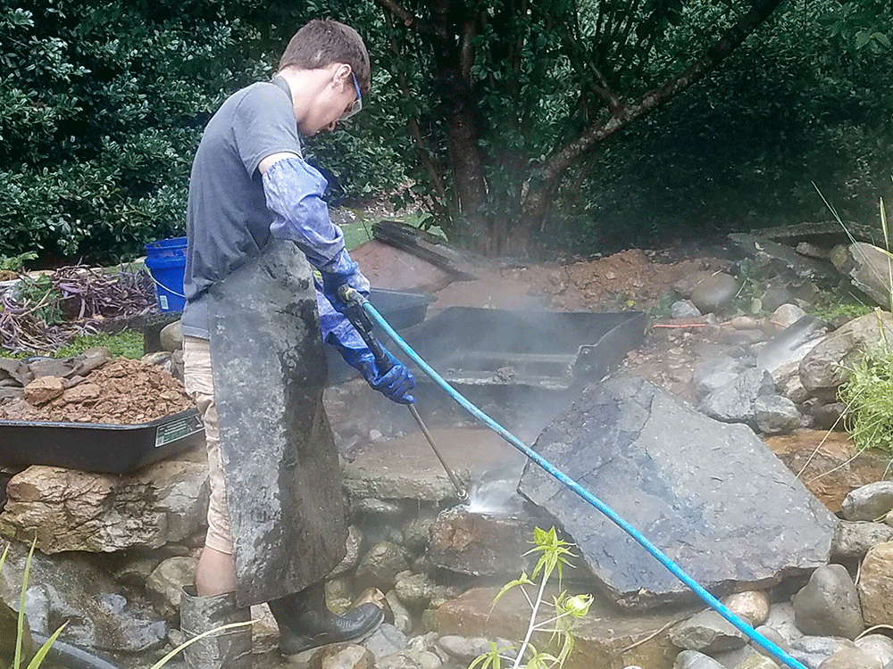 Winter pond maintenance in Fayetteville, North Carolina